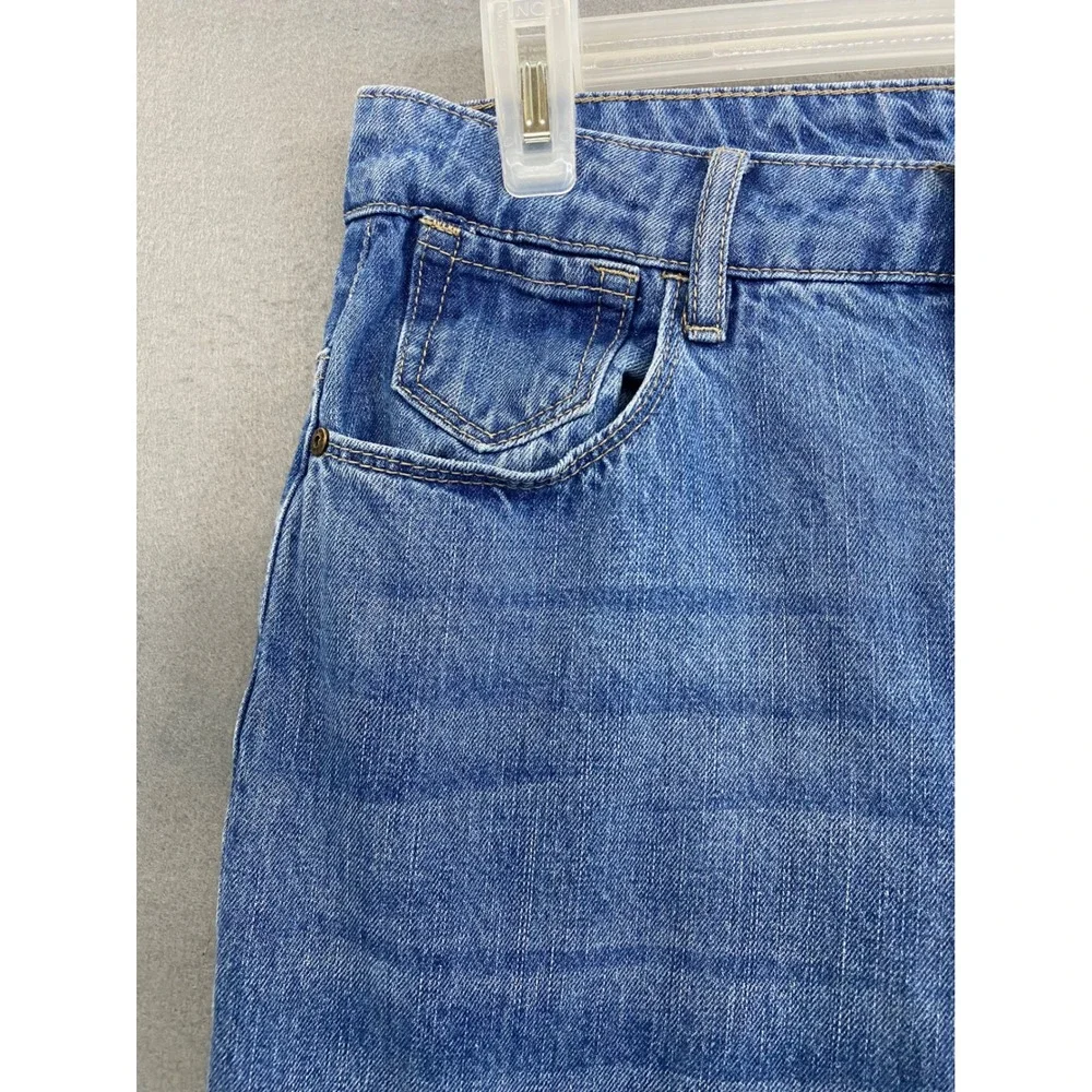 Empyre Womens Wide Leg Jeans Blue Medium Wash High Rise Panel Seam Streetwear - Picture 9 of 14